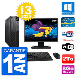 PC Lenovo M92p SFF Ecran 22" Intel i3-3220 RAM 8Go Disque 2To Windows 10 Wifi · Occasion 