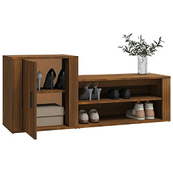 Avis vidaXL Armoire à chaussures Chêne marron 130x35x54cm Bois d'ingénierie