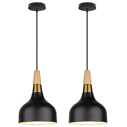 Stoex 2PCS Lampe À Suspension Moderne Ø15CM Plafonnier Vintage Lampe À Suspension Nordique Pour Café, Bar, Restaurant (Noir)