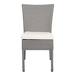 Avis Mendler Lot de 2 chaises en poly rotin HWC-G19, chaise de balcon chaise de jardin, empilable ~ gris, coussin crème