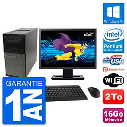 PC Tour Dell 990 Ecran 22" Intel G630 RAM 16Go Disque Dur 2To Windows 10 Wifi · Occasion 