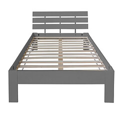 Avis Homestyle4U Lit double lit futon en bois 180x200 lit pin gris cadre de lit en bois massif