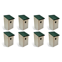 Decoshop26 Nichoir oiseaux pour extérieur 8 pièces en Bois 12x12x22 cm DEC020825