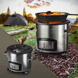 Avis BBQ#BOSS Four-fusée BBQ avec set de 3 poêles en fonte réchaud de camping à bois à griller