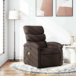 Maison Chic Fauteuil de massage inclinable,Fauteuil luxe de relaxation Marron foncé Tissu -MN26467