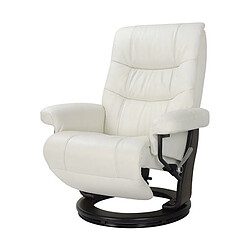 MY NEW DESIGN MAX - Fauteuil de Relaxation Design en Cuir Blanc pas cher