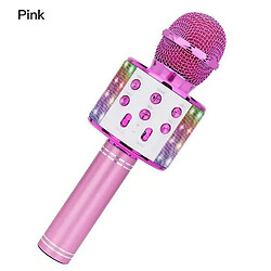 Universal Microphone Bluetooth sans fil avec lumière LED (rose)