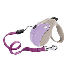 Ferplast Amigo Small Cordon Laisse Rétractable avec Coque Interchangeable Gris/Mauve 