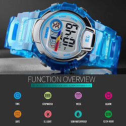 Acheter Wewoo Montre sport Femmes Transparent Digital Watch de imperméable à l'eau avec LED (Bleu)