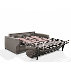 Avis Inside 75 Canapé convertible EXPRESS PREMIUM 120 cm sommier lattes RENATONISI matelas BULTEX cuir vachette taupe