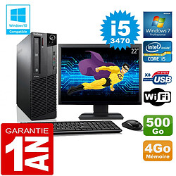 PC Lenovo M92p SFF Core I5-3470 Ram 4Go Disque 500 Go Wifi W7 Ecran 22" · Occasion 