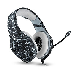 Wewoo K1 Casque de jeu à atténuation des bruits avec basses profondes avec microphone, pour PS4, smartphone, tablette, PC, ordinateur portable (camouflage gris)