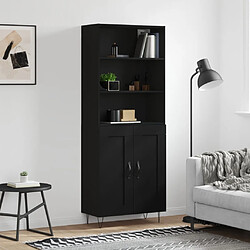 vidaXL Buffet haut Noir 69,5x34x180 cm Bois d'ingénierie