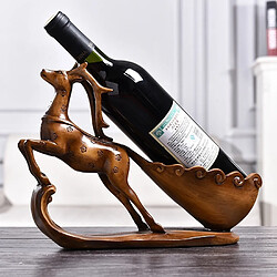 Wewoo Creative Sika Cerf Forme Étagère À Vin Égouttoir Rack Porte-Bouteille Salon Ornements Cadeau Bois