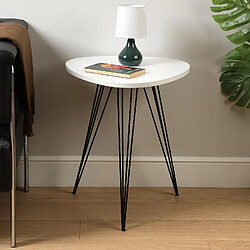 Versa Table d'appoint pour le salon ou chambre Seatle 50x50x60cm,Bois et Métal, Noir et blanc