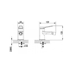 Karag Mitigeur bidet ANDARE en chrome