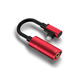 YP Select Adaptateur Type-C Chargé Convertisseur Audio Écoute de Chanson Deux-en-Un - Rouge 