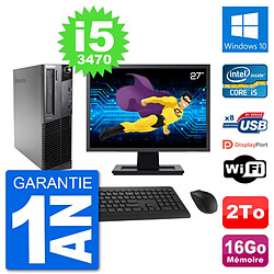 PC Lenovo M92p SFF Ecran 27" Intel i5-3470 RAM 16Go Disque 2To Windows 10 Wifi · Occasion 