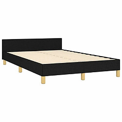 Maison Chic Cadre/structure de lit avec tête de lit pour adulte - Lit Moderne Chambre Noir 120x200 cm Tissu -MN43427 pas cher