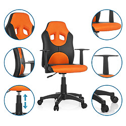 Chaise de bureau / Siège pivotant KID GAME AL noir/orange hjh OFFICE