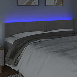 Avis Maison Chic Tête de lit scandinave à LED,meuble de chambre Gris clair 200x5x78/88 cm Velours -MN82224