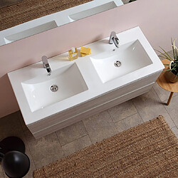 Avis Kiamami Valentina MEUBLE DE SALLE DE BAINS DOUBLE LAVABO AVEC MIROIR 120 CM ORME