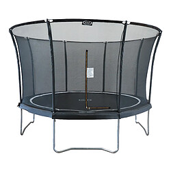 Trampoline rond avec filet - AXI Denver - Ø 366 cm en noir | Trampoline enterré sur pieds pour enfants | Pour le jardin / l'extérieur