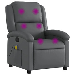 Maison Chic Fauteuil de massage inclinable,Fauteuil luxe de relaxation Gris Similicuir -MN76814