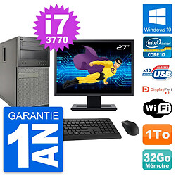 PC Tour Dell 9010 Ecran 27" Intel i7-3770 RAM 32Go Disque 1To Windows 10 Wifi · Occasion 