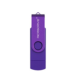 Wewoo Clé USB MicroDrive 128 Go USB 2.0 pour téléphone et ordinateur Double disque rotatif OTG Metal U violet 