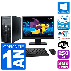 PC Tour HP Pro 6300 CMT Ecran 22" G630 RAM 8Go Disque Dur 250Go Windows 10 Wifi - Occasion