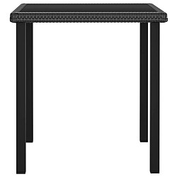 vidaXL Table à dîner de jardin Noir 70x70x73 cm Résine tressée