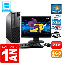 PC Lenovo M92p SFF Intel G630 Ram 4Go Disque 2 To Wifi W7 Ecran 27" · Occasion 