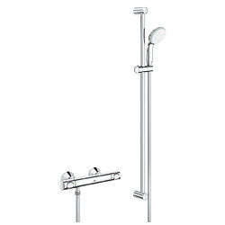 GROHE - Ensemble de douche Precision Trend thermostatique avec thermostat mural avec barre 920 mm chromé