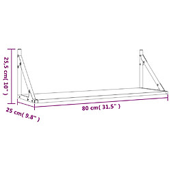 vidaXL Étagères murales 2 pcs chêne sonoma 80x25x25,5 cm pas cher