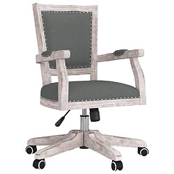 Maison Chic Chaise Gaming | Chaise pivotante de bureau Ergonomique Fauteuil Gris foncé Tissu -GKD64403