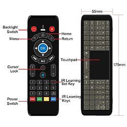 Acheter Universal Tableau tactile rétroéclairé jeux mini clavier pour souris aérienne signaux sons gyroscopes à distance gamme 2.4G infrarouge LED lumières TV box Smart TV | télécommande