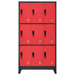 vidaXL Armoire à casiers Anthracite et rouge 90x45x180 cm Acier