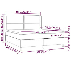 vidaXL Sommier à lattes de lit avec matelas Noir 160x200 cm pas cher