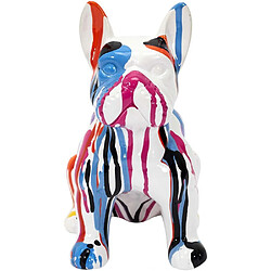 The Home Deco Factory Bouledogue en céramique assis 20 cm Multicolore. Bouledogue en céramique assis 20 cm Multicolore