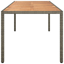 Avis vidaXL Table de jardin Gris 250x100x75 cm Résine tressée