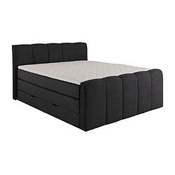 Avis Vente-Unique Ensemble complet boxspring tête de lit capitonnée + sommiers coffre + matelas + surmatelas - 160 x 200 cm - Tissu - Anthracite - VERONE II de PALACIO