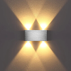 Stoex Applique Murale Led Moderne 4W Applique Murale D'Intérieur en Aluminium, Pour Salon, Chambre À Coucher, Couloir, Blanc Chaud