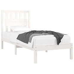 Avis Maison Chic Lit Moderne Chambre - Cadre/structure de lit pour adulte Blanc Bois de pin massif 100x200 cm -MN12821