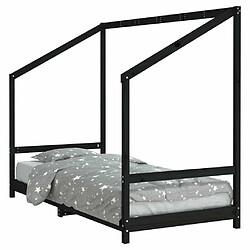 Maison Chic Lit simple Cadre de lit pour enfants,Lit d'Enfant Moderne noir 90x190 cm bois de pin massif -MN12239