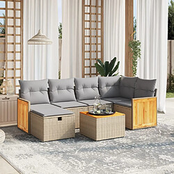 vidaXL Salon de jardin avec coussins 7pcs mélange beige résine tressée