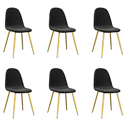 Maison Chic Lot de 6 Chaises à manger | Chaise de salle à manger cuisine noir velours -GKD62221