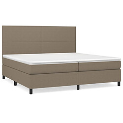 vidaXL Sommier à lattes de lit avec matelas Taupe 200x200 cm Tissu