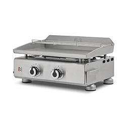 Plancha au gaz Silvia II G Inox - BRASERO - 2 brûleurs - Surface de cuisson 52 x 34 cm - 5 kW -Jusqu'à 8 convives - Inox , Gris