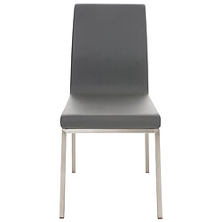 Avis Decoshop26 Lot de 2 chaises de salle à manger style épuré en PVC gris et acier inoxydable 10_0001610